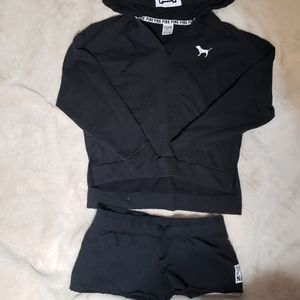 PINK NATION hoodie short set